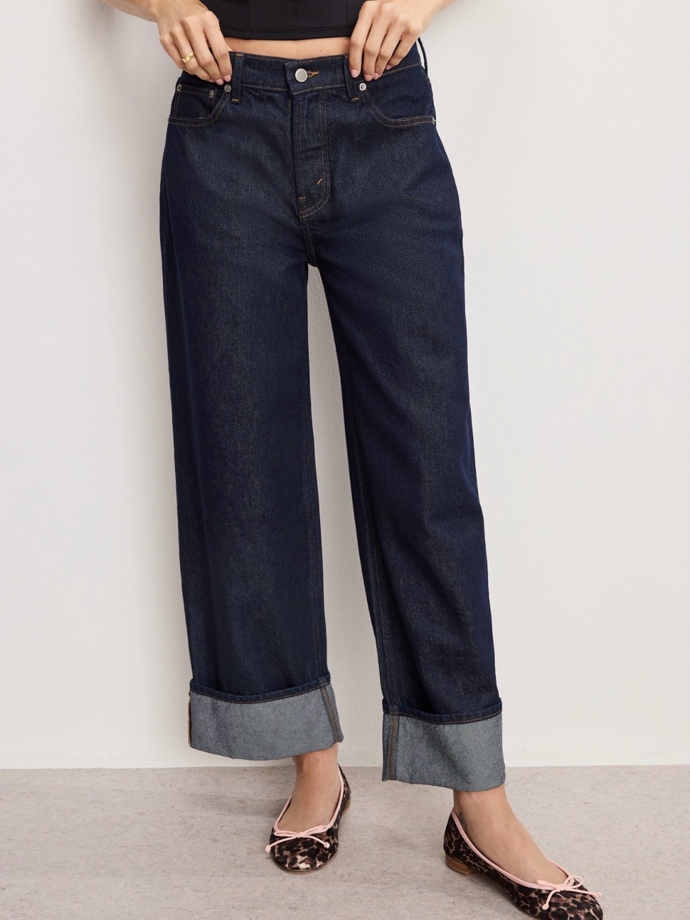 GOOD AMERICAN Good Low Rise Baggy Cuffed Jeans *BRAND NEW WITH TAGS* size 24